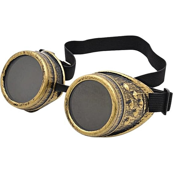 4E's Novelty Steampunk Goggles for Women & Men, Gothic Steampunk Accessories for Halloween Costume, Mad Scientist Cosplay Goggles