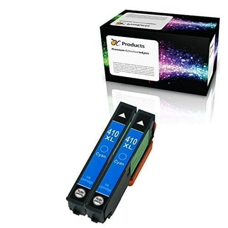 OCProducts Compatible Ink Cartridge Replacement for Epson 410 410XL Cyan for Expression XP-630 XP-830 XP-530 XP-635 XP-640 Printers (2 Pack)
