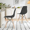 thumbnail image 4 of MoNiBloom Modern Shell Dining Room Chairs Set of 2, Lounge Chairs with Wood Legs, for Kitchen Dining Bedroom Living Room, Black, 4 of 10