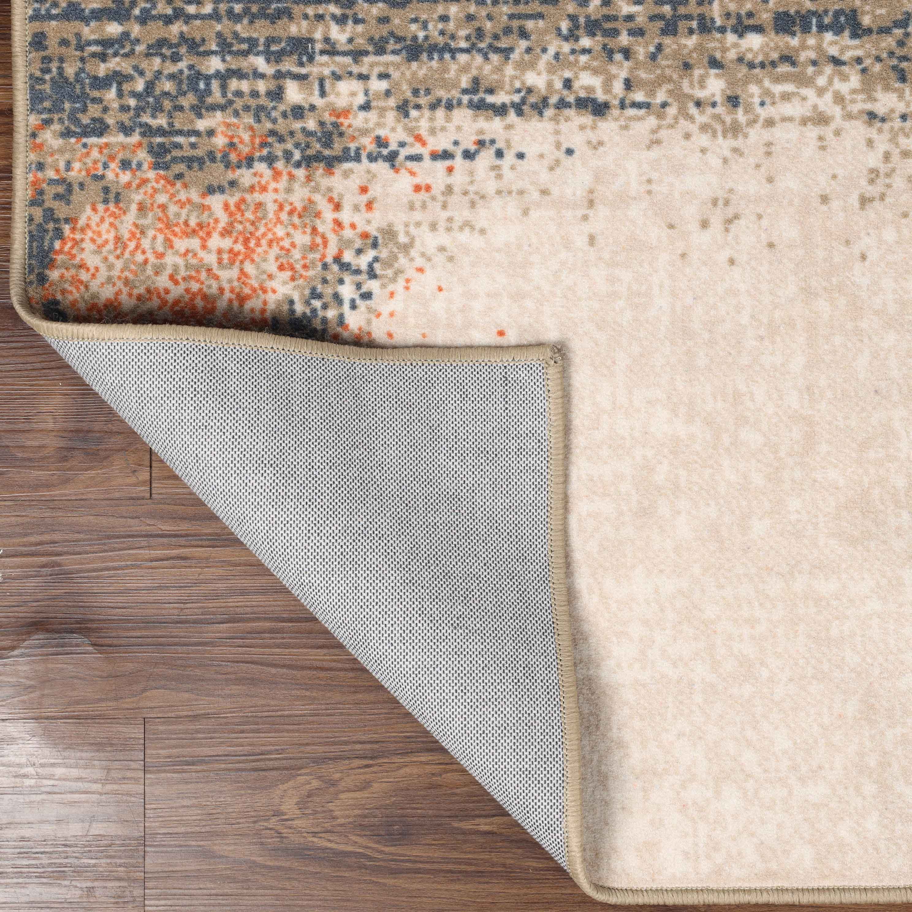 Superior Bristol Indoor Area Rug, 12' x 15', Midnight Navy-Salmon