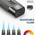 thumbnail image 3 of Torch Lighter, Gas Refillable 2 Jet Flame Lighter, Butane Lighter for Candle Camping BBQ (Without Gas), 3 of 6