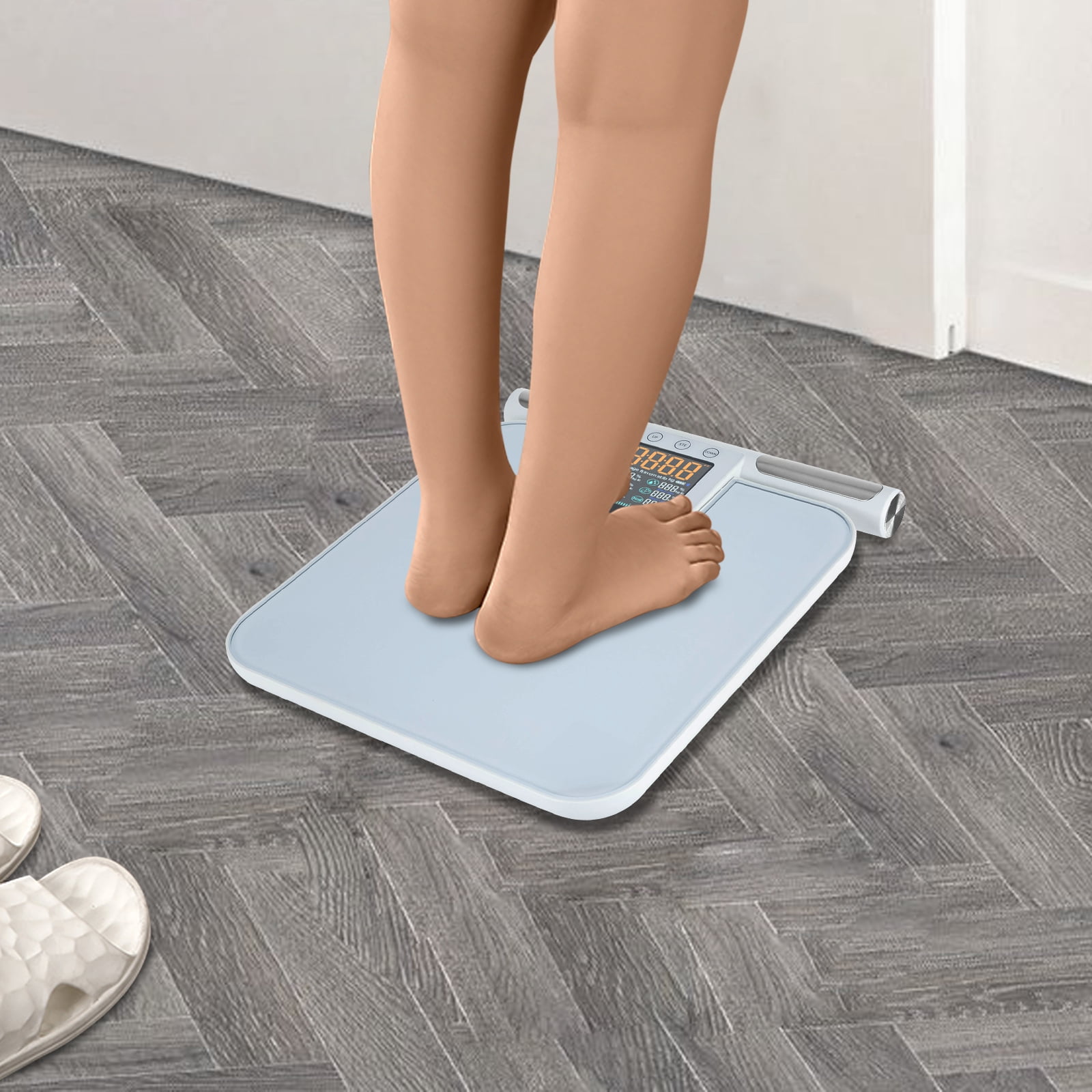 Wildnix Smart Body Fat Scale, Bluetooth Digital Display, Tempered Glass, Accurate 100g Precision, Weight Capacity 5-180kg, Modern Square Design for Home Health Tracking