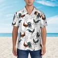 thumbnail image 2 of Xecao Cool Chicken print Hawaiian shirt - a stylish short-sleeve button-down for men, perfect for casual beach and tropical outings., 2 of 9