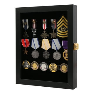 Pin Display Case 98% UV With Glass Door for Military Medals, Beach Tags,  Jewelry Pins, Pin Gift, Insignia Ribbons, Pin Collectibles 