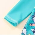 thumbnail image 4 of Boys Swimwear Long Sleeve Rash Guard Print Swimsuits For Baby Toddler Beach Pool Swimming Sun Outfit Summer Bathing Suit, 4 of 7