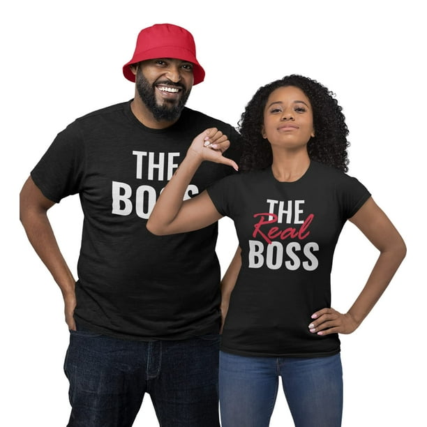 The Boss & The Real Boss Funny Matching T-Shirts - Perfect for