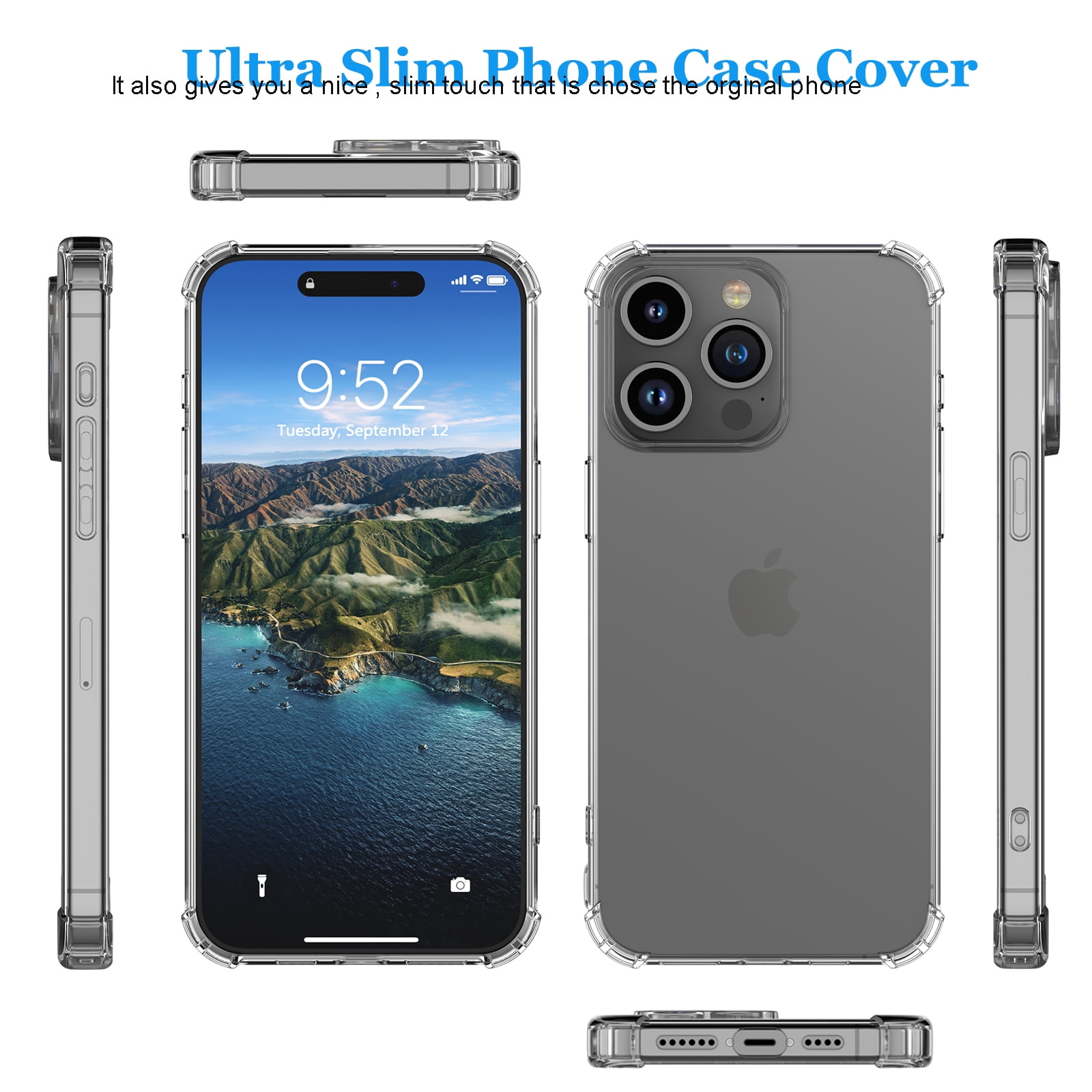 Apple iPhone 15 Pro Max, 15 Plus, 14 Pro Max, 13 Pro, 12 Pro Max Mini Clear  Skin TPU Film Full-body Invisible Wrap Self-healing 