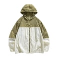 thumbnail image 2 of HAOTAGS Men Sun Protection Jacket,UPF 50+ UV Protection Zip-Up Color Blocking Fishing Hiking Jackets with Pockets Beige XL, 2 of 5