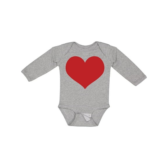 Inktastic Red Heart Valentine Boys or Girls Long Sleeve Baby Bodysuit