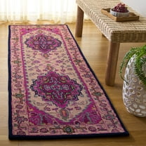 SAFAVIEH Bellagio Charlton Oriental Wool Runner Rug, Ivory/Pink, 2'3" x 7'