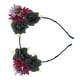 thumbnail image 4 of Aro para el cabello con flores, diadema bohemia con diseño de girasol, accesorios para tocado para adultos y niños, negro y rojo oscuro, 4 of 5