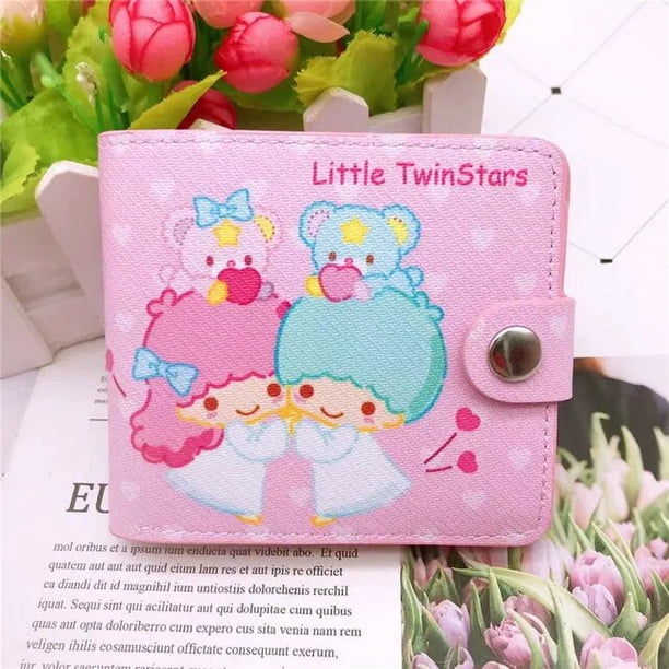 Sanrio-llaveros de cartera de bolsillo de canela, Cartera de cuero PU, Hello Kitty, Pringle Kuromi, bolso de tarjeta de melodía plegable