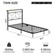 thumbnail image 2 of Fabato Base Cama Individual Flotante con Cabecera Integrada con Luces LED - Cabecera Individual Moderna Estilo Geométrico - Base para Cama Individual Fácil de Armar con Carga USB, 2 of 8