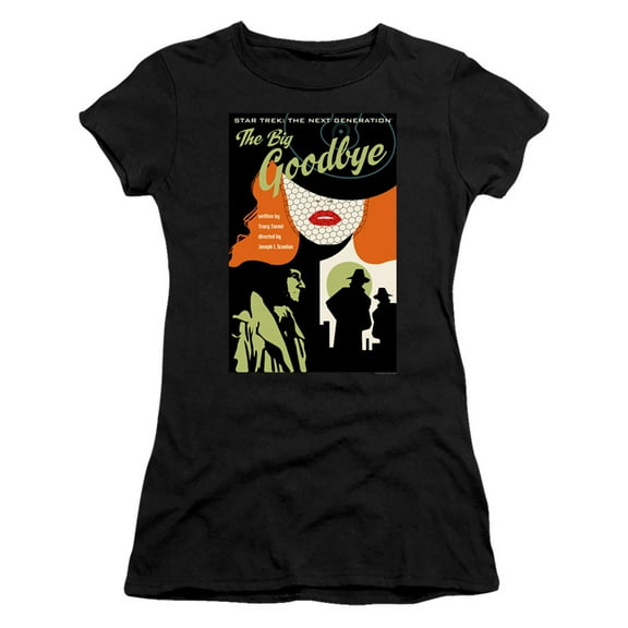 Star Trek Tng Season 1 Episode 12 Junior Women's Sheer T-Shirt Black