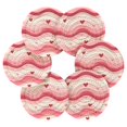 thumbnail image 2 of Haosy Set of 6 Drink Woven Coaster with Holder Heat Resistant Non-Slip Bar Coasters 4 Inches Wavy Lines and Heart, 2 of 7