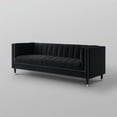 thumbnail image 4 of Posh Living Soraya Tufted Velvet Sofa with Nailhead Trim in Black/Chrome, 4 of 8