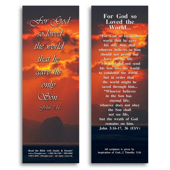For God So Loved the World - Bible Cards - Pack of 25