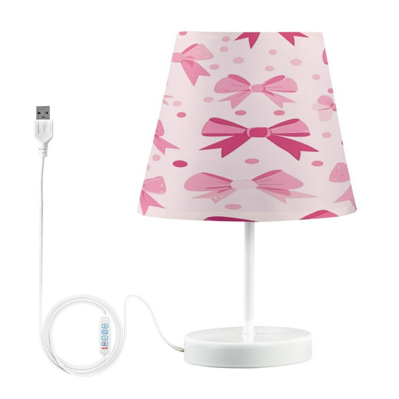 BZSMCE Table Lamp Creative Pink Bowknot Pattern Simple Pattern Night Light