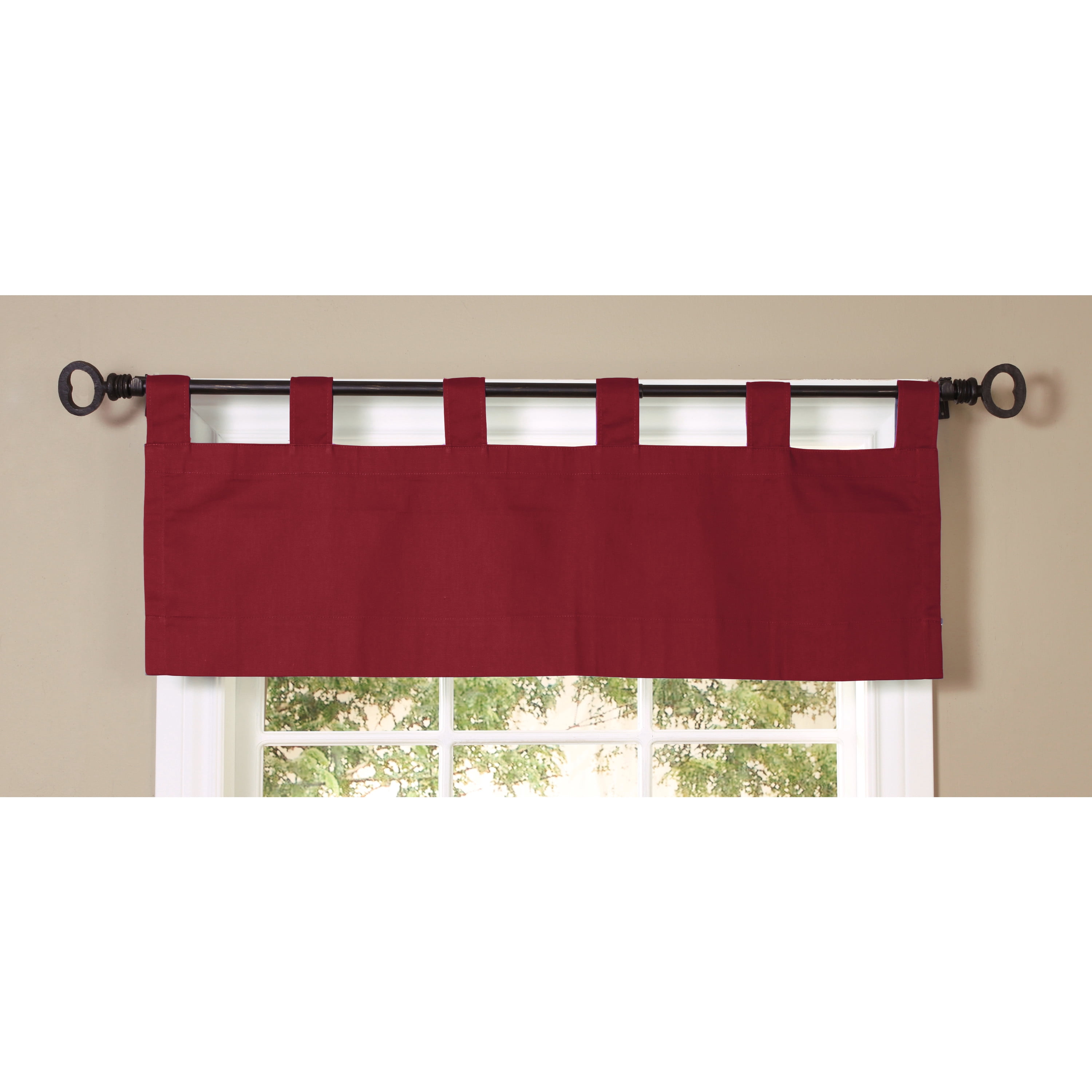 Winmate Insulated Cotton Tab Top Valance 40" x 15" in Burgundy