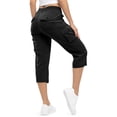 thumbnail image 3 of Cargo Pants for Women Ihhxva Women's Capri with Pockets Elastic Waist Sport Capris Lightweight Cotton Casual Hiking Summer Loose Fit Straight Leg S-3XL, 3 of 7