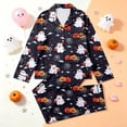 thumbnail image 5 of SJLDQY Halloween Girls Pajama Sets Button Down Long Sleeve Shirts Pants 2 Piece Pjs Set Fall Winter Sleepwear Cozy Soft Loungewear Sets for Girls, 5 of 7