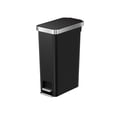 thumbnail image 1 of Better Homes & Gardens Kitchen Trash Can, 40l Plastic Slim Step Garbage Bin with Soft Close Lid, Black, 1 of 16