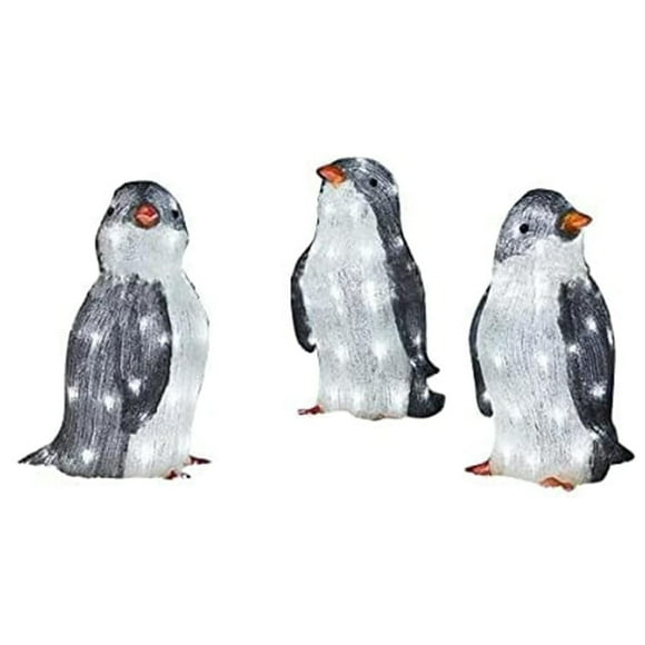 Light-Up Penguin Christmas Holiday Decoration, LED Christmas Lighted Penguin Outdoor Decorations Christmas Ornaments with Light for Ground Lawn Outdoor Decor