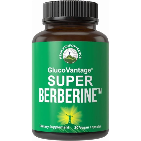 Peak Performance Dihydroberberine Super Berberine Supplement - GlucoVantage® 200mg Now 5X More Effective Than Regular Berberine HCL Powder Capsules.