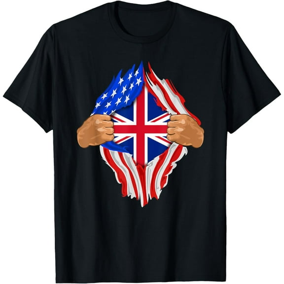 British Blood Inside Me | United Kingdom UK Flag Gift T-ShirtPure cotton short-sleeved shirts for both men and women