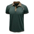 thumbnail image 4 of pstuiky camisetas de hombre, Blusa de manga corta con cuello vuelto, transpirable, con botones y color liso para hombre camisas casuales para hombre xxl, 4 of 7