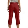 thumbnail image 5 of YOIAVIAOY Women's Cargo Capris Pants Lightweight Quick Dry Hiking Pant Summer Casual Travel Pants with Pockets Red M, 5 of 7