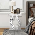 thumbnail image 4 of Crushed Diamond Mirrored End Table, Silver Side Accent Table, Small Mirrored Coffee Table for Living Room, Bedroom, 16"x12"x23", 4 of 7