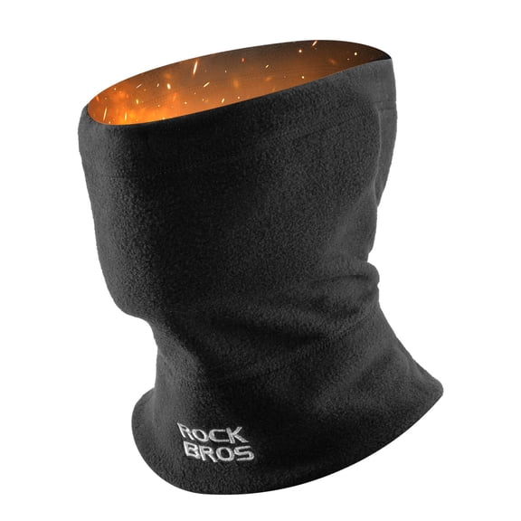 Winter Neck Warmer Ski Mask, 3-in-1 Convertible Fleece Face Cover to Balaclava Hood Scarf, Windproof Cold Weather Gear for Skiing Snowboarding Cycling, Black