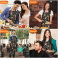 thumbnail image 4 of Red Mushroom Frog Black Pattern Apron-Garden Aprons for Women with Pockets-Cotton Linen Waterproof Kitchen Cooking Gardening Aprons Adjustable for Kitchen,Cooking,BBQ and Salon 33x27 Inch, 4 of 7