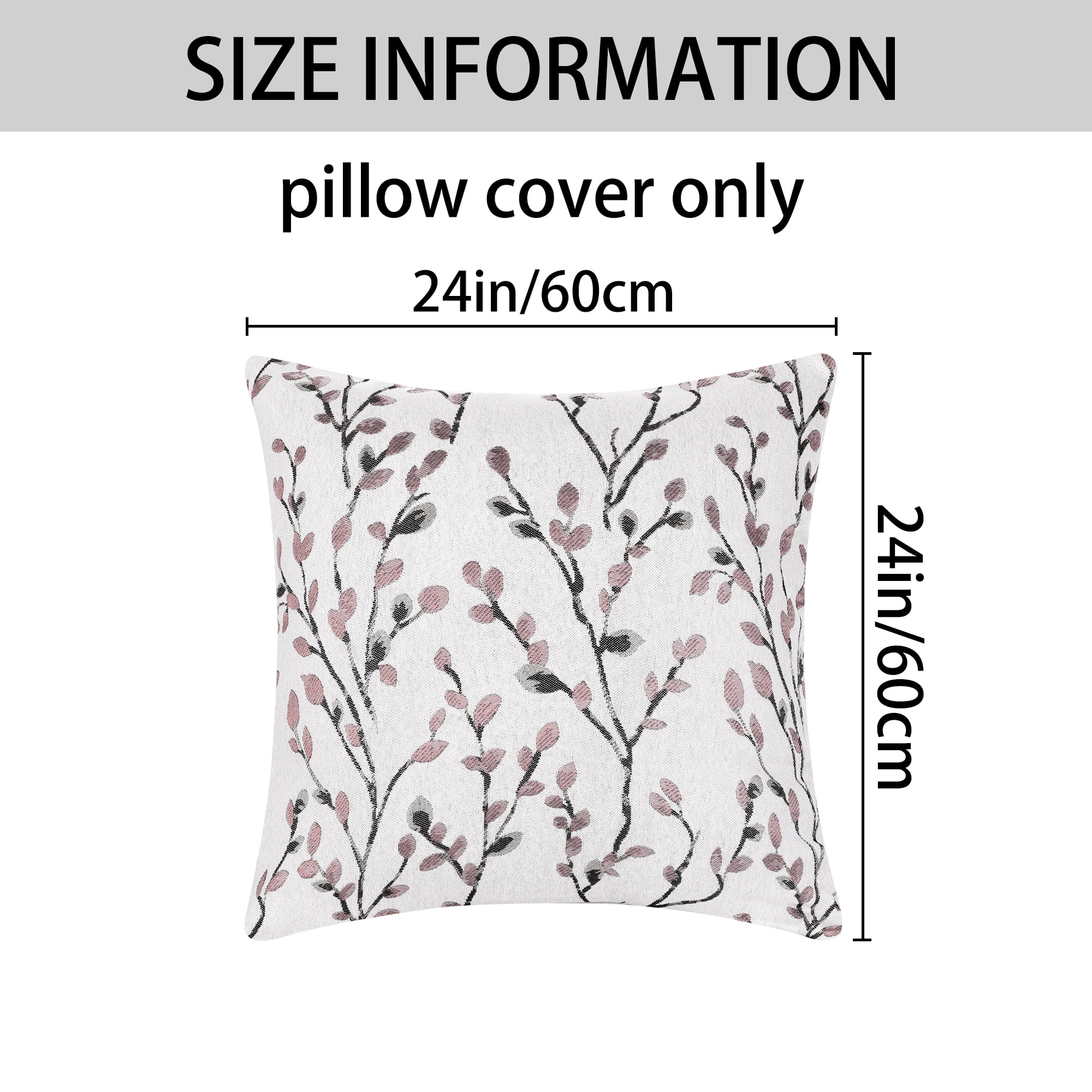 Unique Bargains Floral Pattern Decoration Throw Pillow Cover 2 Pcs Pink Flower 24" x 24"