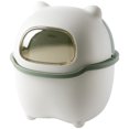 thumbnail image 1 of Cubo de basura con forma de oso de dibujos animados, bote de basura de escritorio con tapa, contenedor de basura creativo, 1 of 6