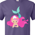 thumbnail image 4 of Inktastic Cute Mermaid, Pink Hair, Green Tail T-Shirt, 4 of 5