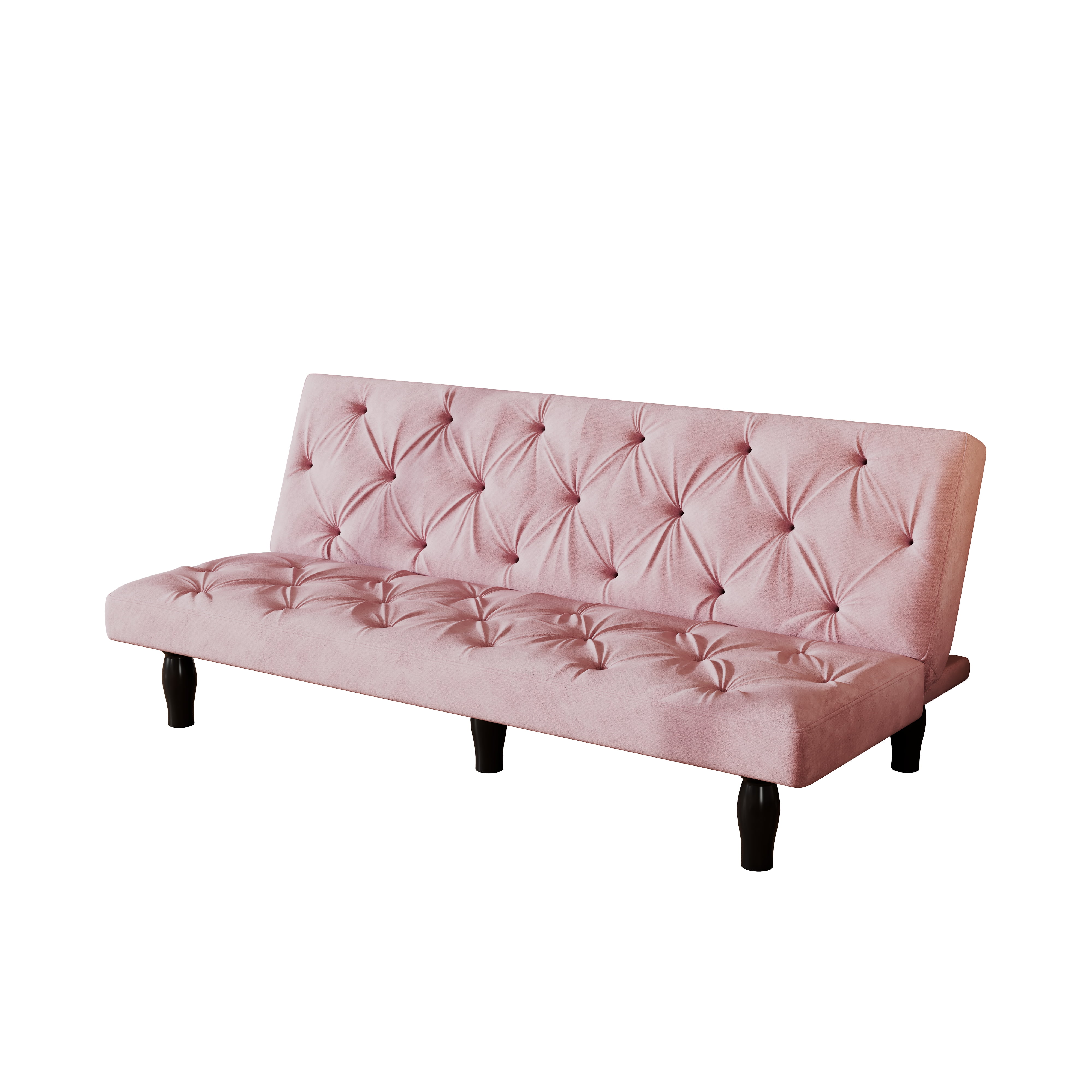 Euroco Velvet Convertible Sofa Bed with Tufted Backrest and Adjustable Positions – Modern Sleeper Couch for Living Room, Apartment, or Bedroom
