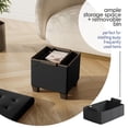 thumbnail image 3 of Cubo otomano STORAGEBUD con papelera pequeña, color negro, 3 of 9