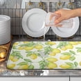 thumbnail image 2 of Summer Lemon Drying Mat Watercolor Fruit Yellow Lemon With Green Leaf Floral Dish Drying Mats for Kitchen Counter 18×24 Inch Microfiber Absorbent Dish Pad, 2 of 7