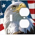 thumbnail image 2 of Metal Light Switch Plate Outlet Cover (Patriot Eagle Flag - Single Toggle Single Duplex), 2 of 2