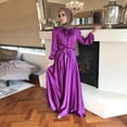 thumbnail image 2 of Women's Elegant Abaya Dress Long Sleeve Casual Solid Kaftan Arab Style Loose Flowy Clothing, 2 of 2