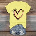 thumbnail image 4 of Pavied T-Shirts pour Femmes, T-Shirts Graphiques, Col Rond Imprimé, Coupe Régulière, Manches Courtes, Coton, Hauts d'Été, Jaune m, 4 of 6