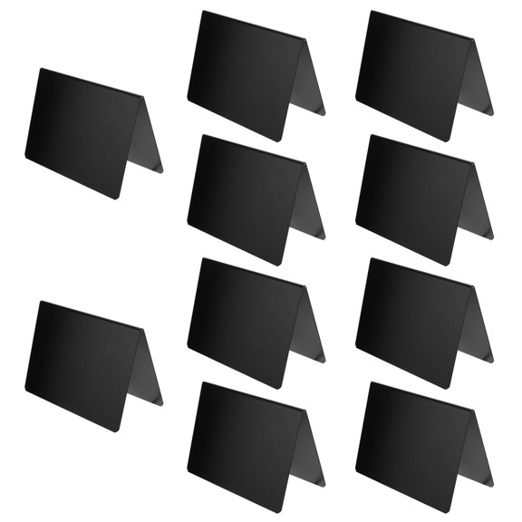 KALLORY 10Pcs Small Chalkboard Labels for Wedding Tabletop Display Cute Black PVC Message Boards