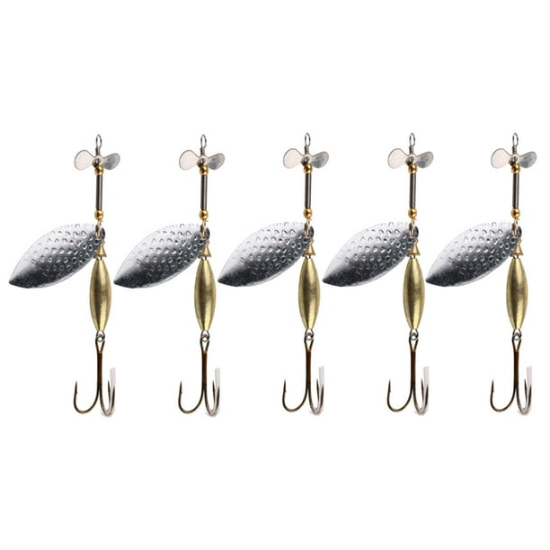 5Pcs Fishing Lures Rotary Baits, Fish Hooks ,Offset Fishing Hooks, Catfish  Hooks with Jig Hooks Fishing Hooks for Perch Pike Saltwater Bass 