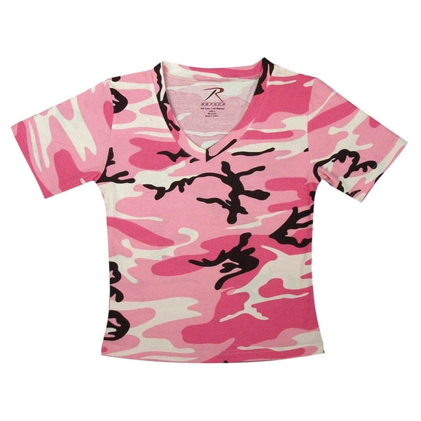 Rothco Womens Pink Camo Short Sleeve VNeck TShirt