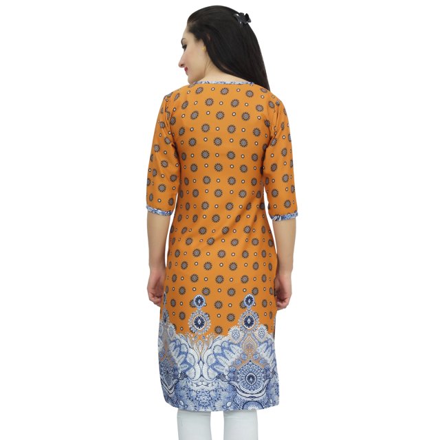 Bimba Tunique Imprimée pour Femmes Kurti Kurta Indienne Longue Blouse-8