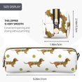 thumbnail image 3 of Easygdp Dachshund Going To Play Tennis para Estuche de Lápices de Cuero, Estuche de Papelería de Cuero, Estuche de Gran Capacidad con Cremallera, 3 of 7
