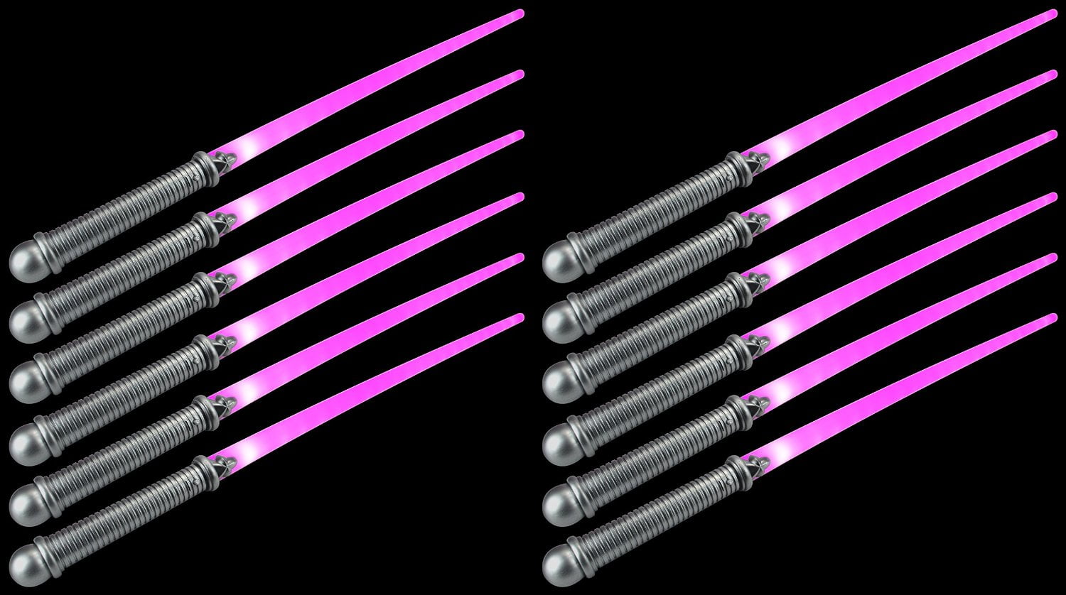 Set Of 12 Flashing LED Light Up Pirate Sword Toys - Star Theme Party Favors For Kids