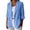 Blue, variant on Women's Casual One Button Linen Blazer Jackets Lapel 3/4 Sleeve Suit Blazer Beige,S